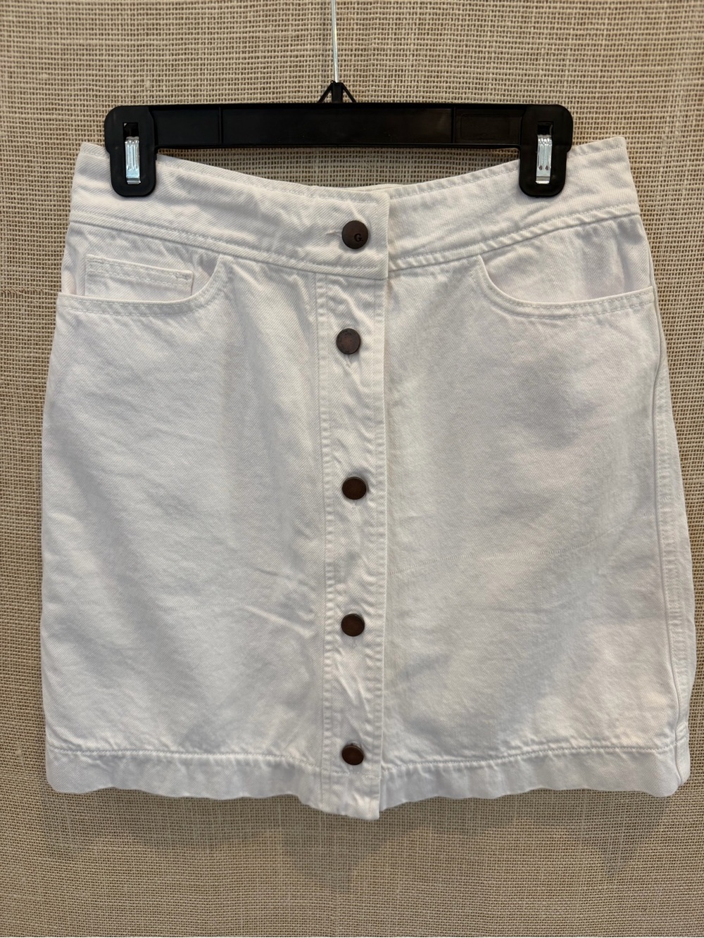 G-Label Classic White Button-Front Jean Skirt